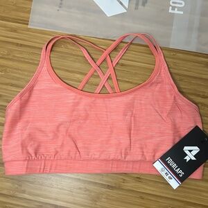 NWT FOURLAPS VITALITY SPORTS BRA BLUSH SPACE DYE